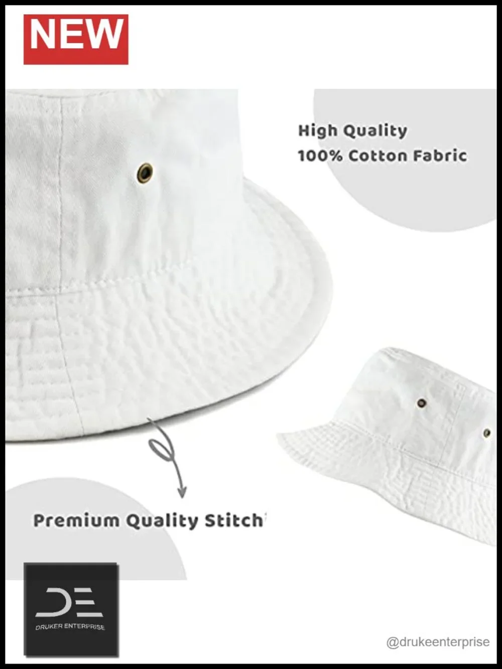 Cotton Bucket Hat Packable Sun Hat Unisex Travel Beach Fisherman Hat Outdoor
